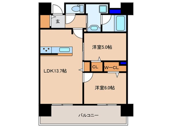 クレストコ－ト同心の物件間取画像